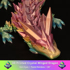 3D Printed Crystal Dragon w/ Gem Eyes