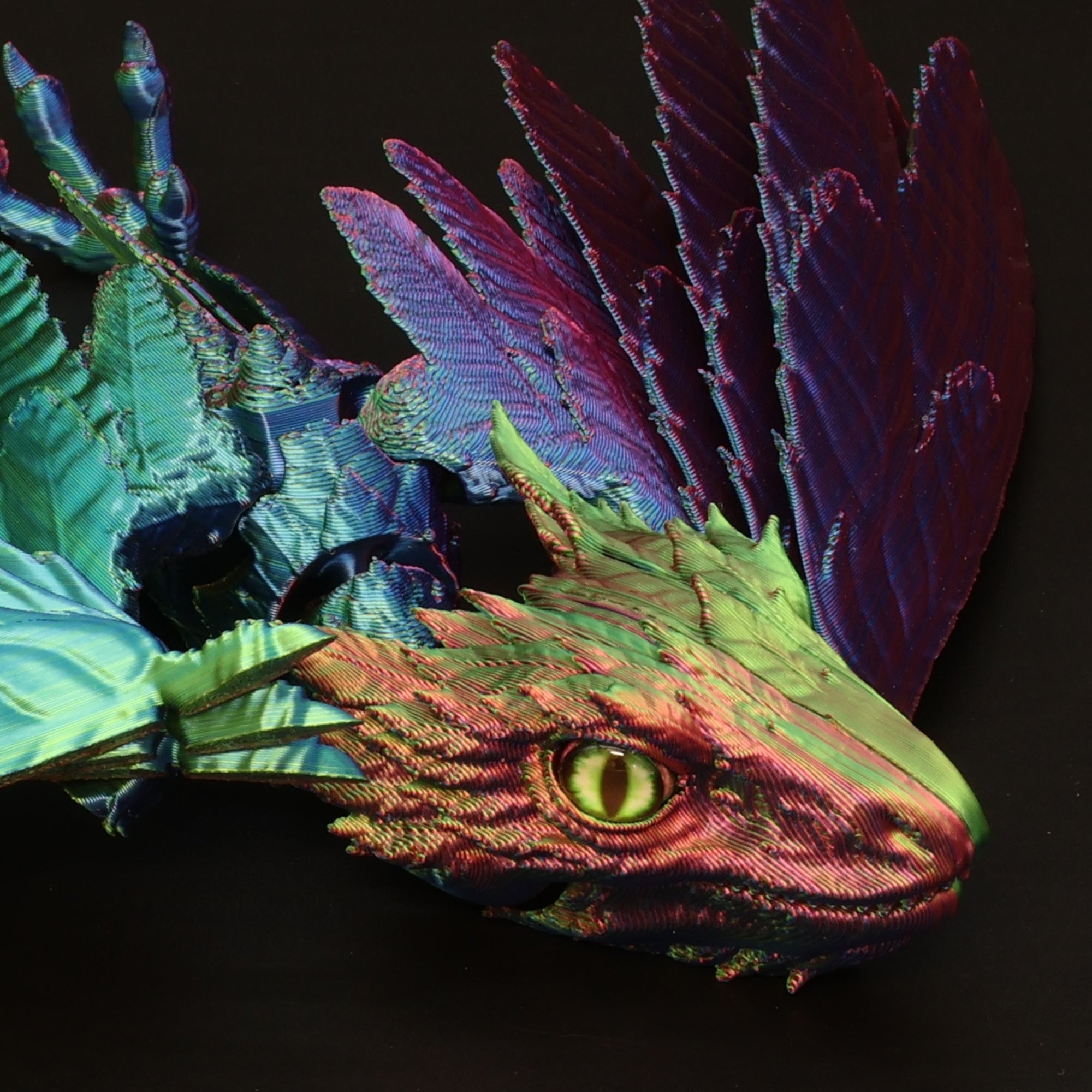 3D Printed Wyvern Dragon w/ Animal Eyes