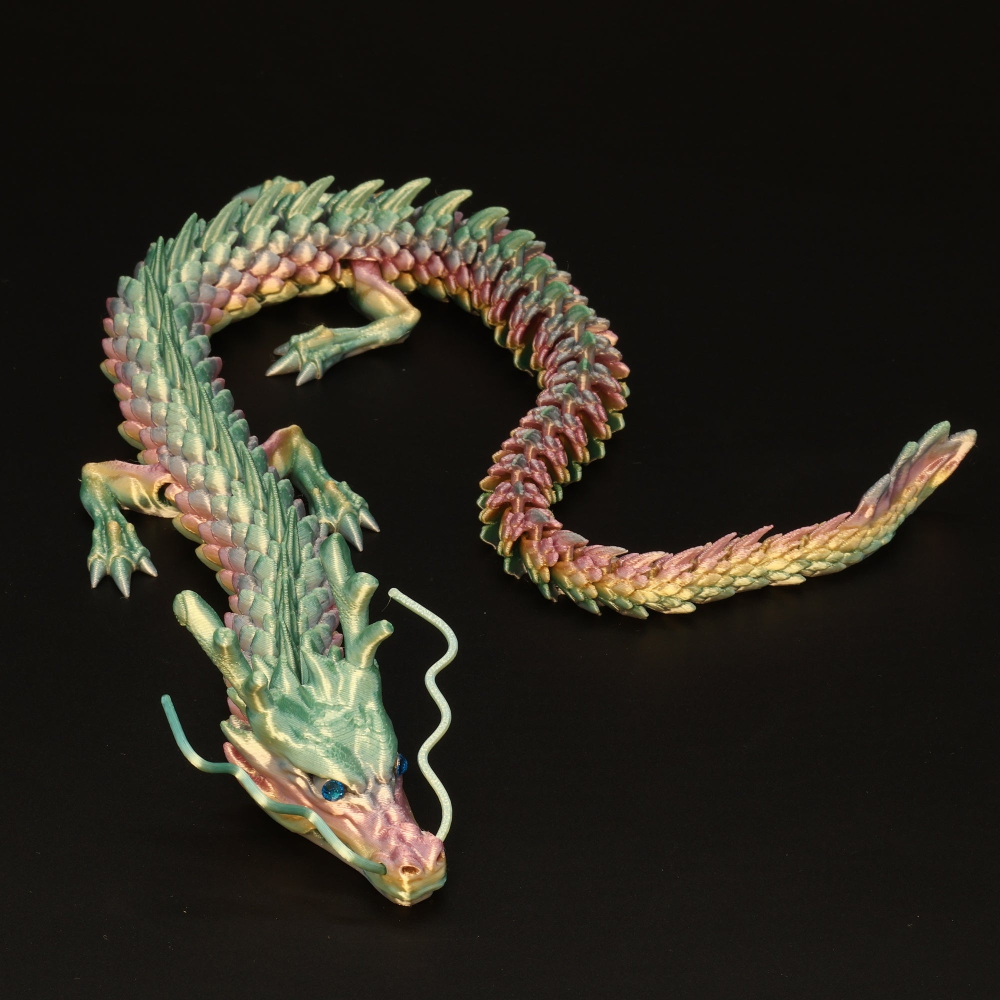 3D Printed Chinese Dragon w/ Gem Eyes