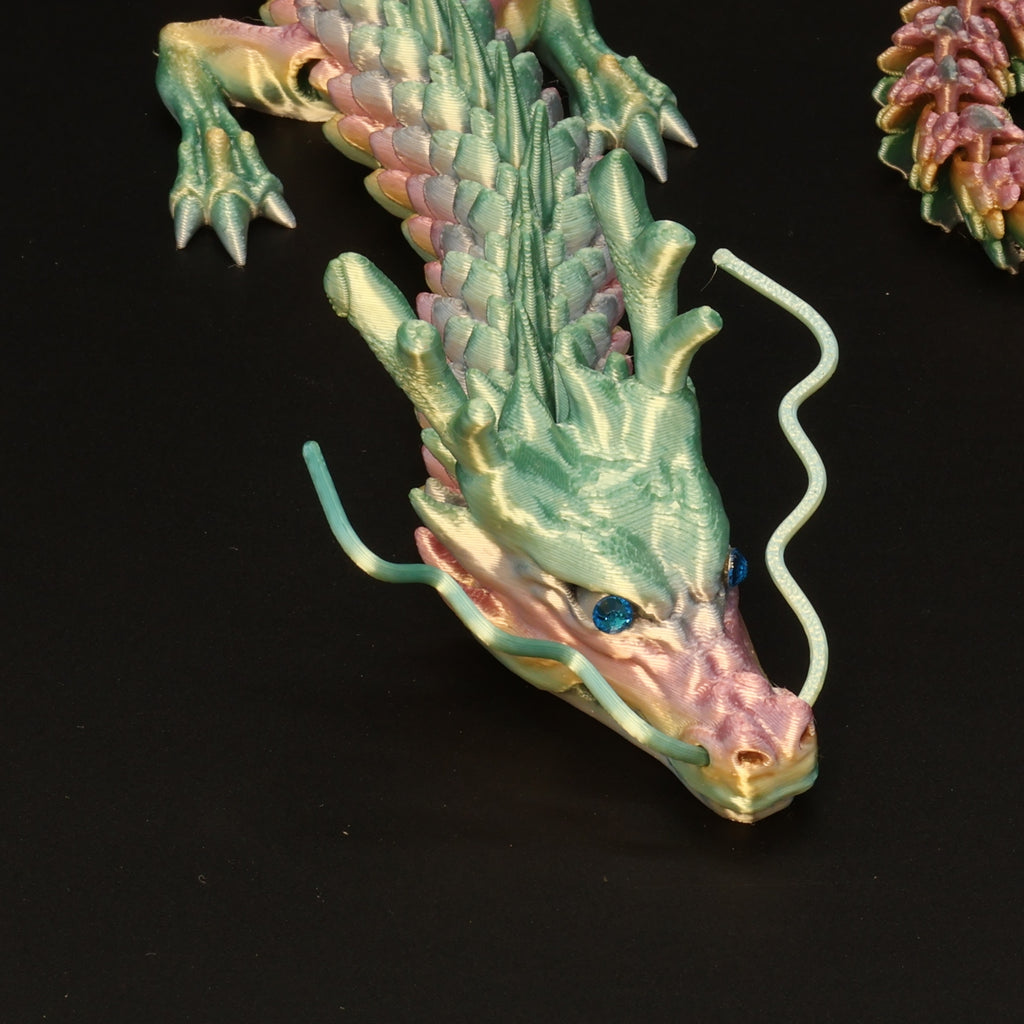 3D Printed Chinese Dragon w/ Gem Eyes