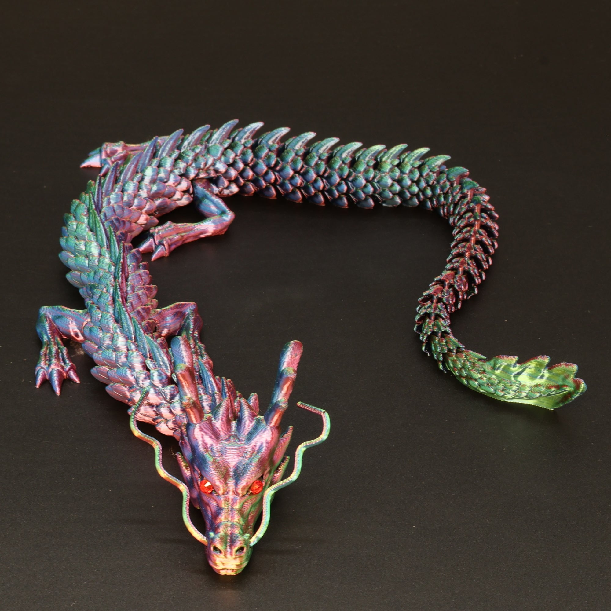 3D Printed Chinese Dragon w/ Gem Eyes