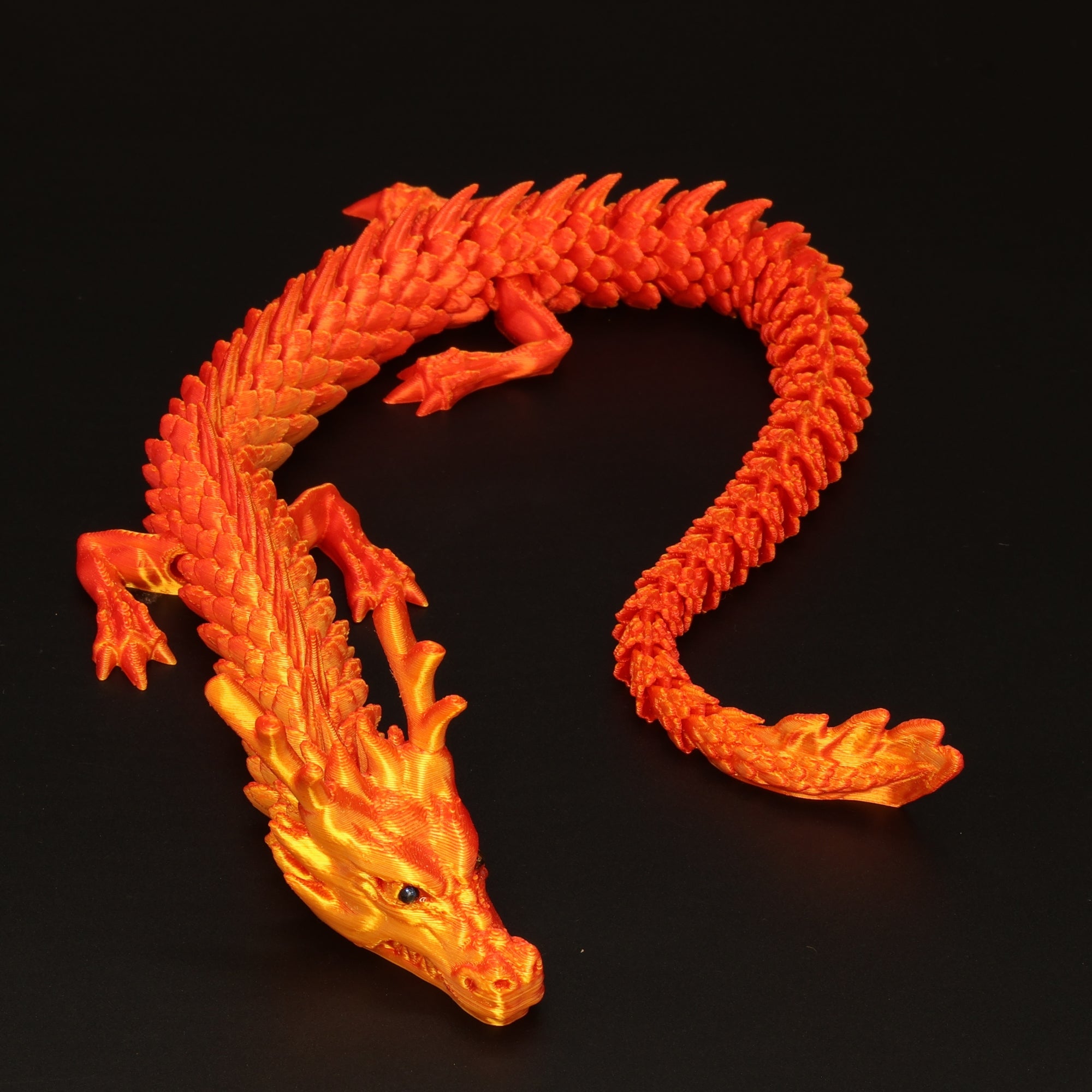 3D Printed Chinese Dragon w/ Gem Eyes