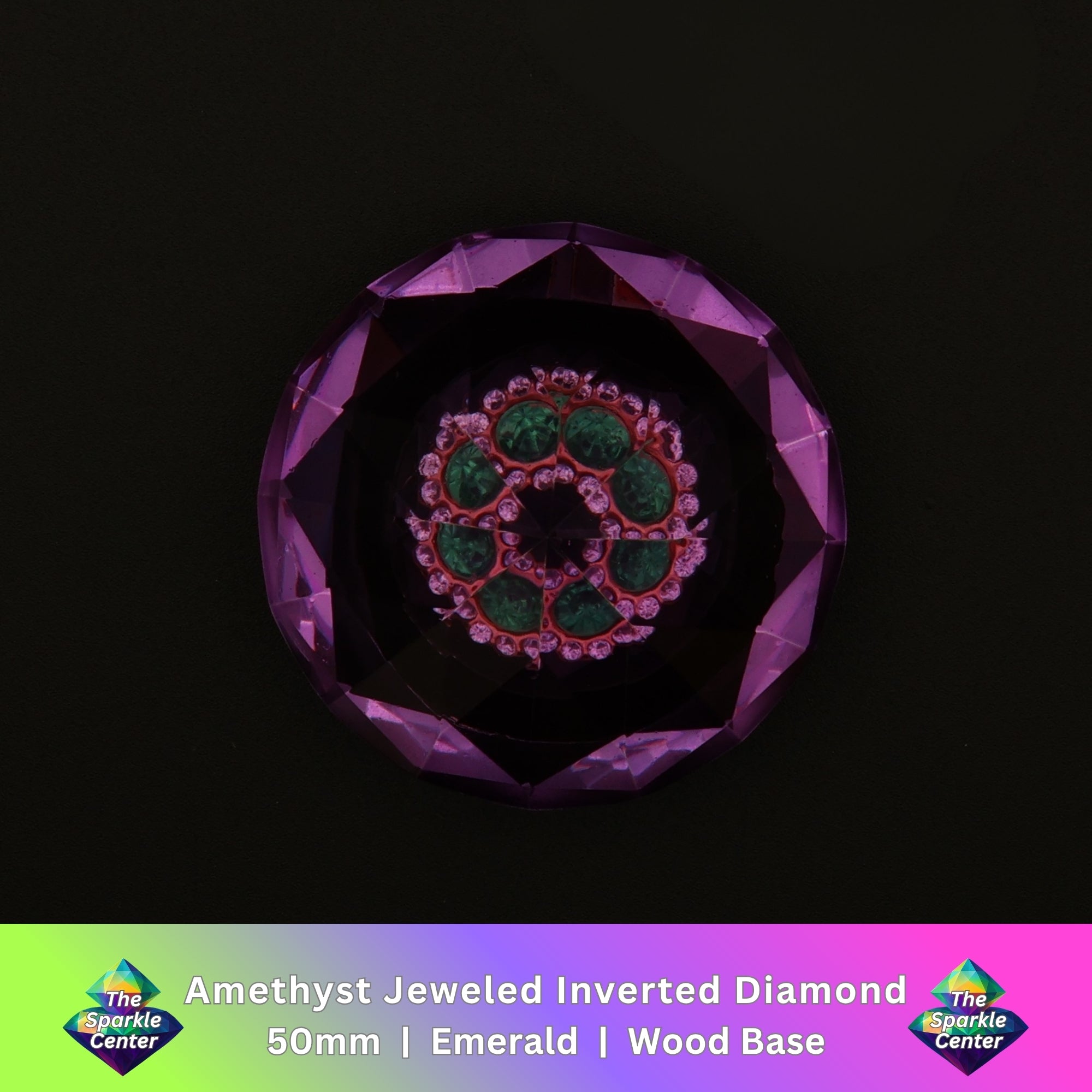 Amethyst Jeweled Inverted Diamond