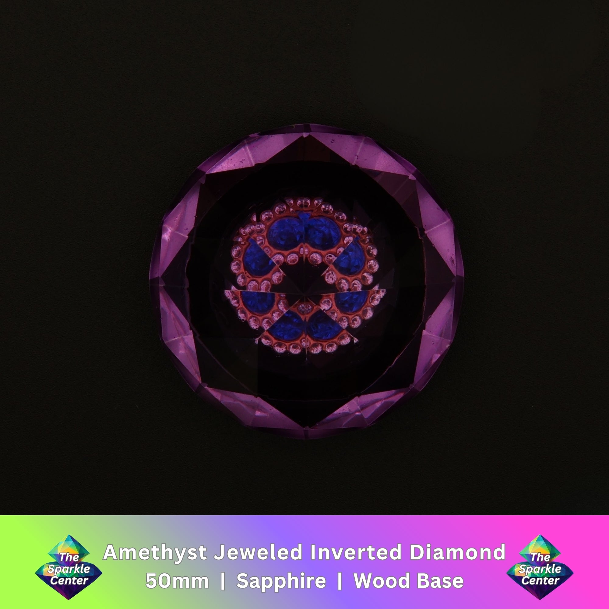 Amethyst Jeweled Inverted Diamond
