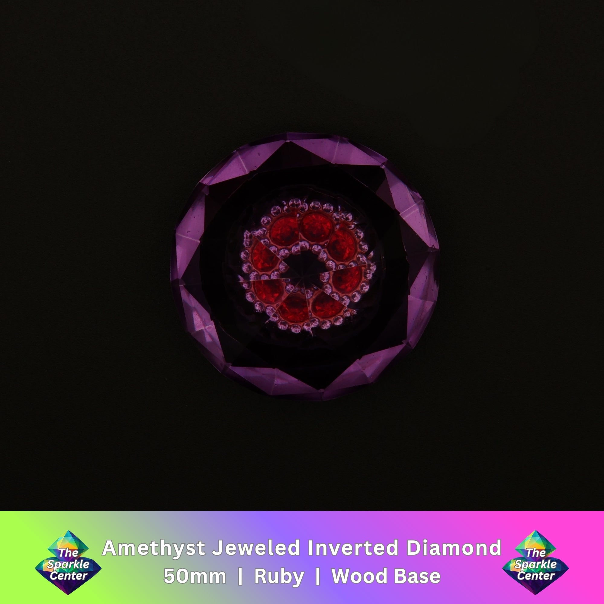 Amethyst Jeweled Inverted Diamond