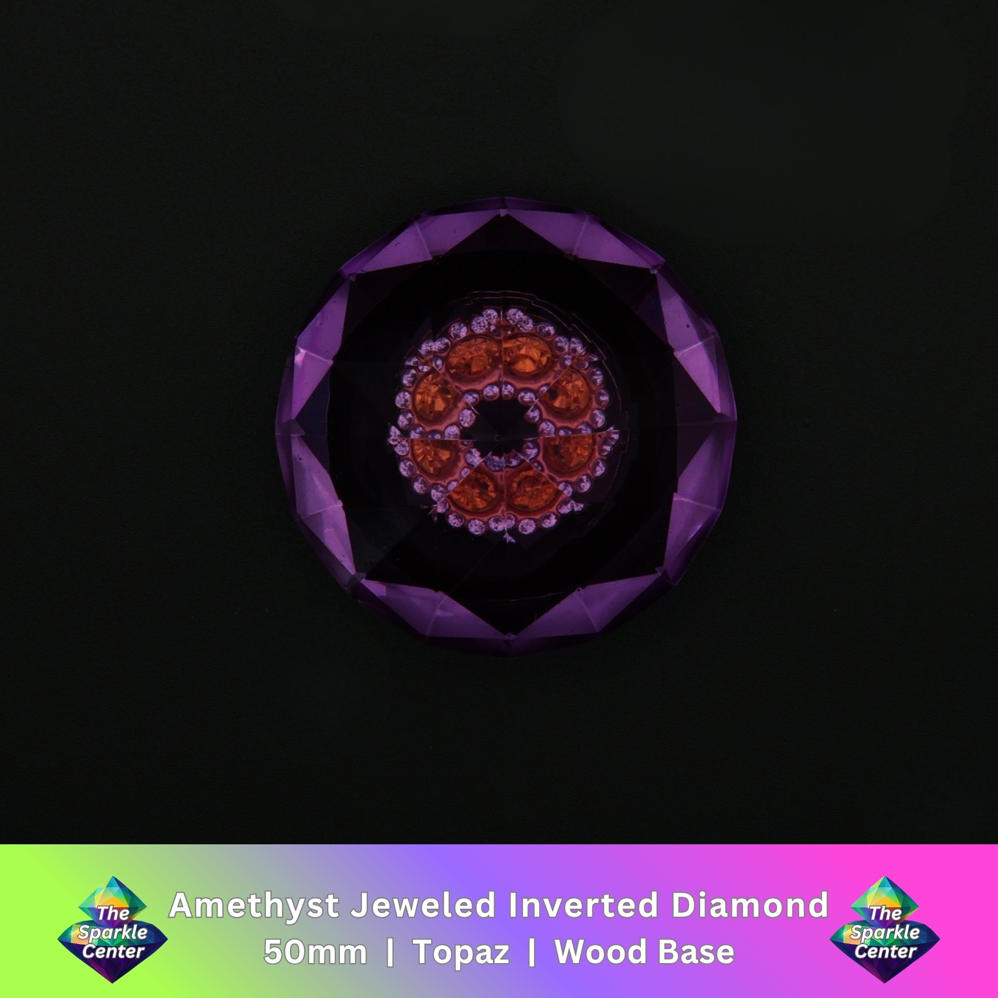 Amethyst Jeweled Inverted Diamond