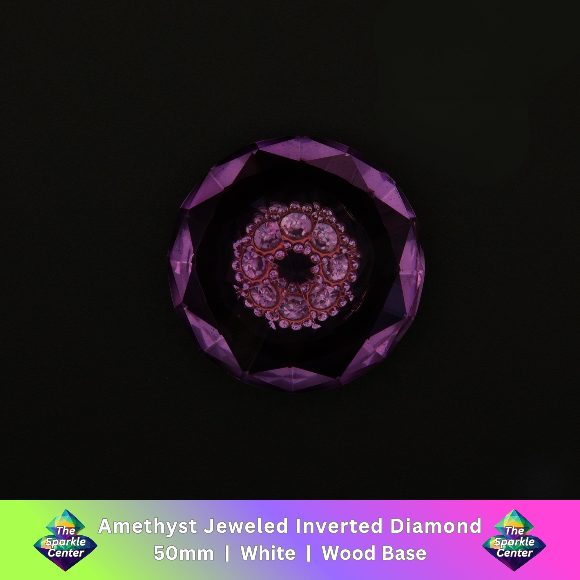 Amethyst Jeweled Inverted Diamond