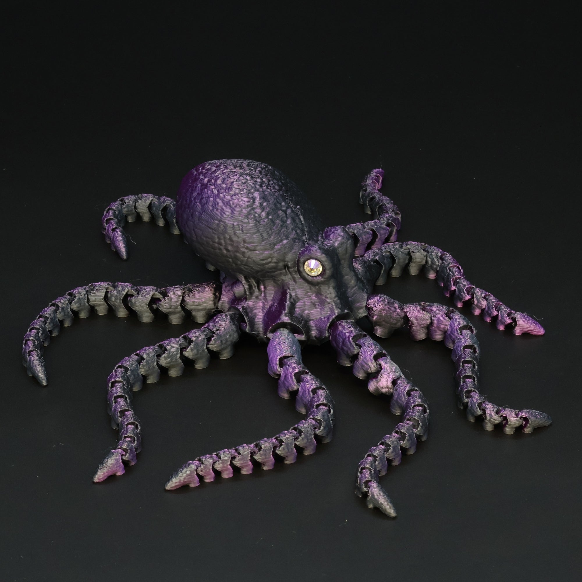 3D Printed Octopus w/ Gem Eyes