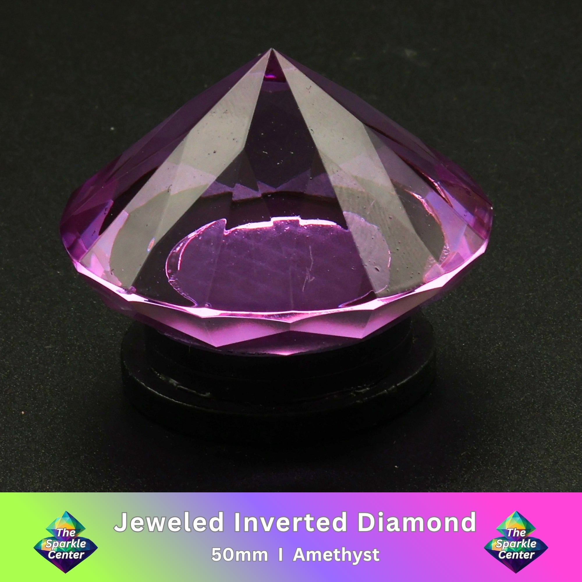 Amethyst Jeweled Inverted Diamond